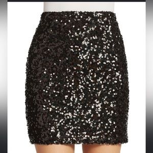 French connection black sequin mini skirt